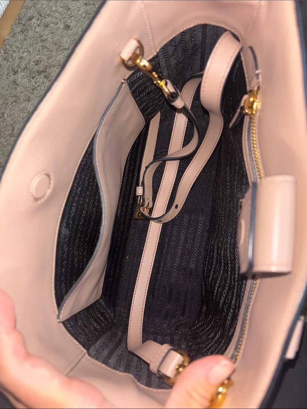 Prada Saffiano Leather Handbag in Cipria Gold Hardware (COMES WITH AUTH CARDS)
